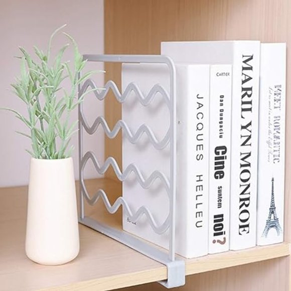 6 pc Shelf Dividers Wardrobe Cabinet Separator Scarf/Ties Hanger No Punching - Picture 2 of 4